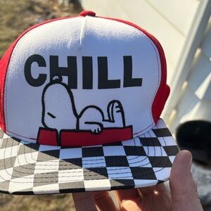 Peanuts Snoopy 'Chill' Red and White Kids Hat